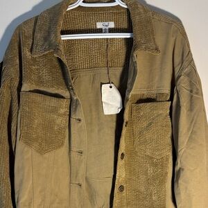 Easel Tan Corduroy Shirt Jacket